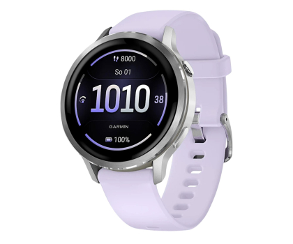 Smartwatch GARMIN Venu 4 Silver 41mm z fioletowym paskiem 010-03013-01